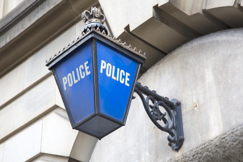 Police,Station,Sign;,England;,Uk