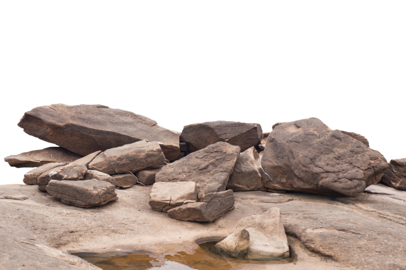 Rock,Isolated,On,White,Background