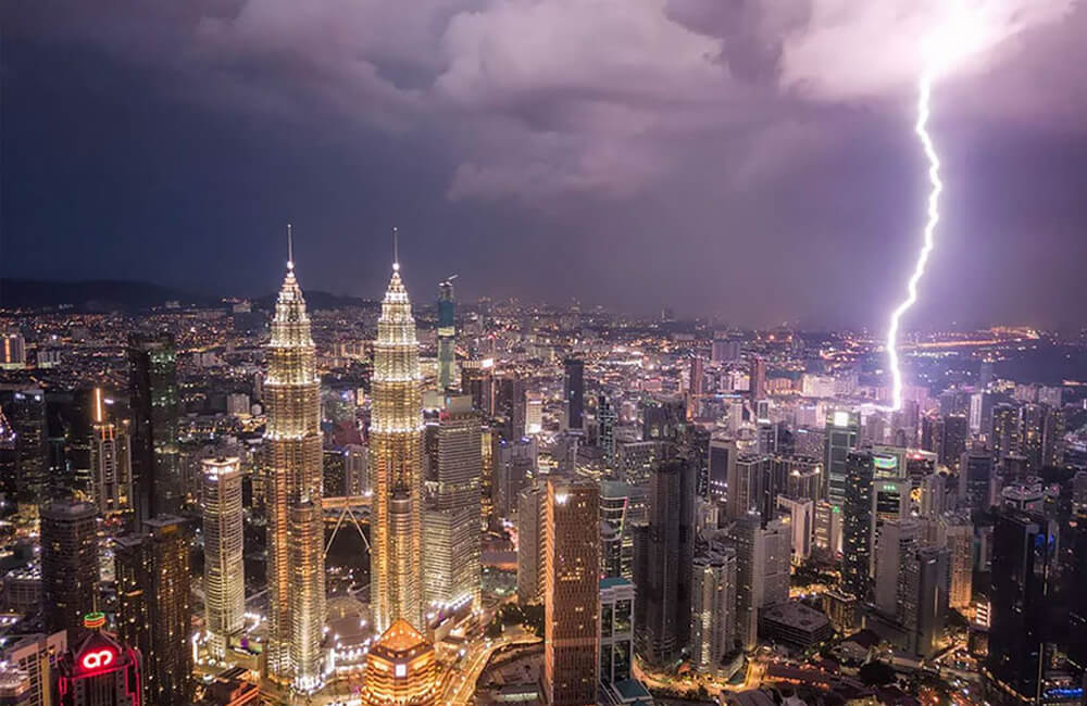 Lightning Over Kuala Lumpur @petedemarco / Instagram.com