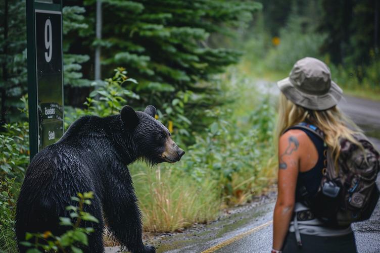 Woman and Bear