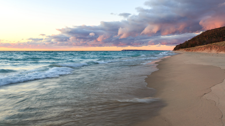 The shoreline at Lake Michigan