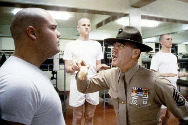 Matthew Modine, Vincent D'Onofrio, and R. Lee Ermey in Full Metal Jacket